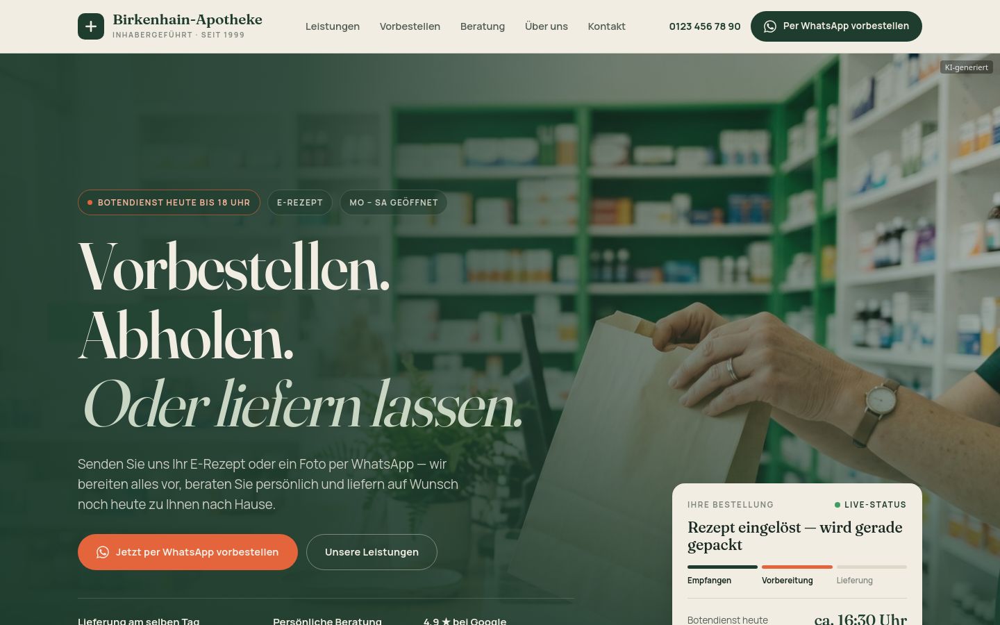 Demo-Website Apotheke