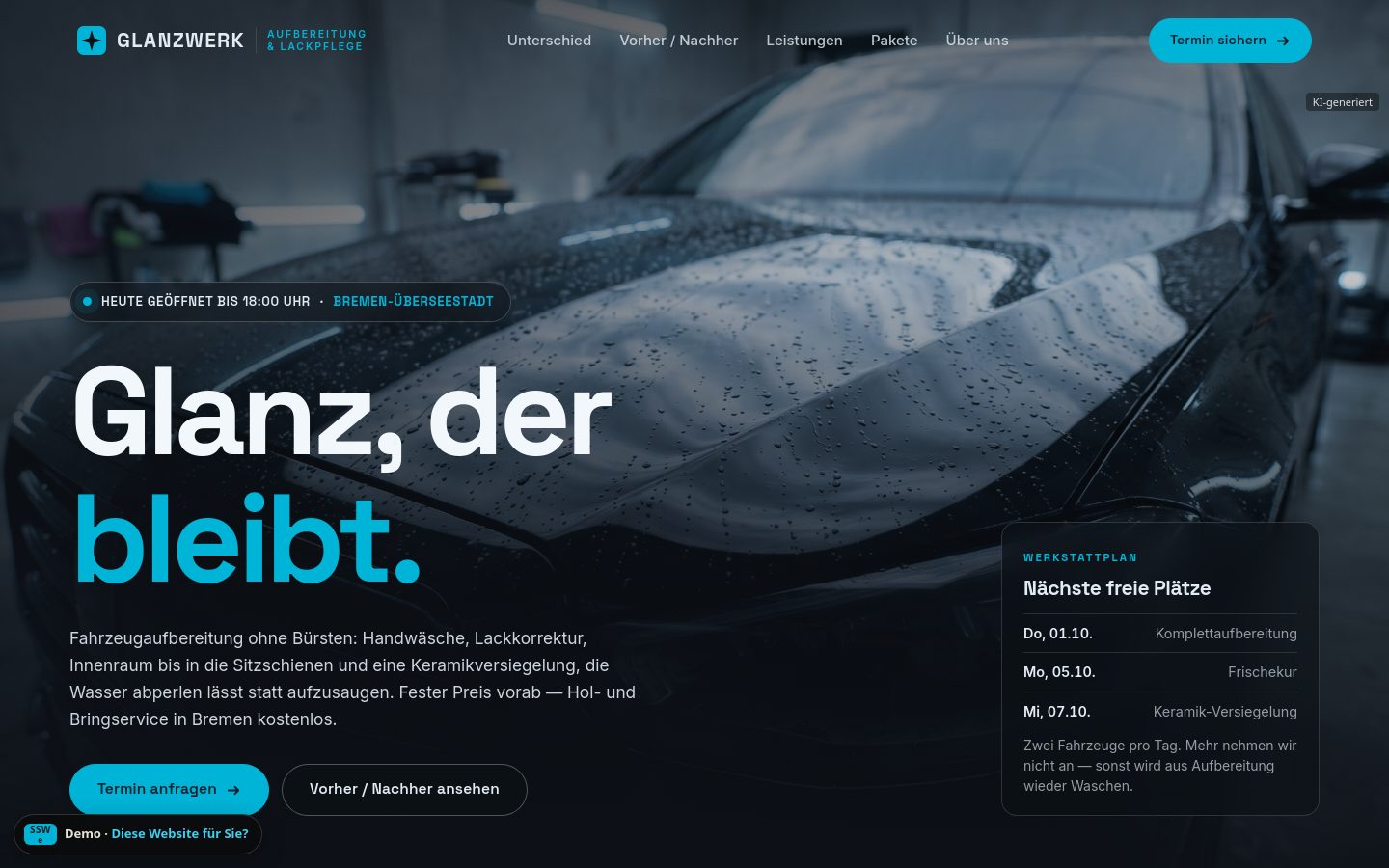 Demo-Website Aufbereitungsbetrieb