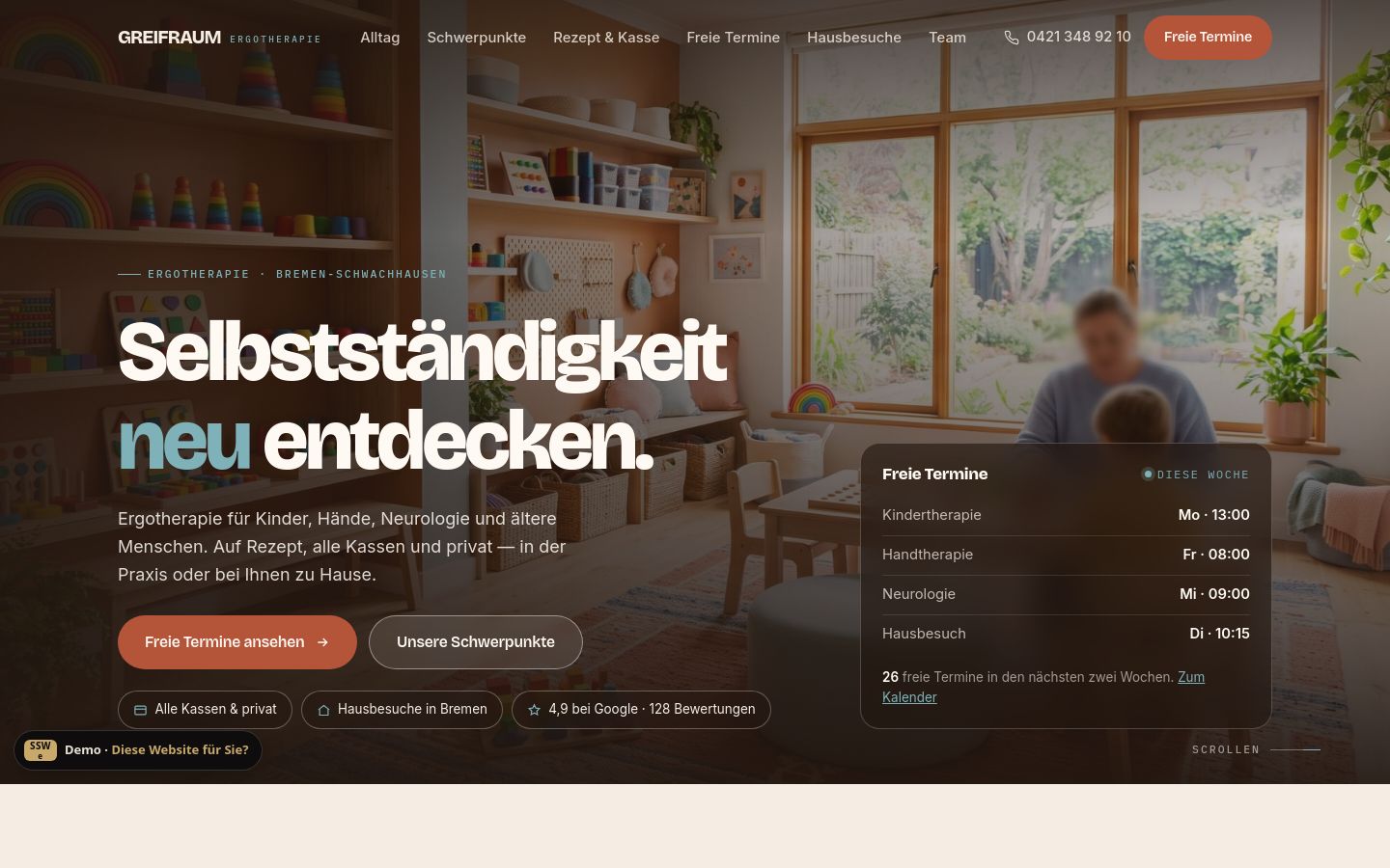 Demo-Website Ergotherapie-Praxis