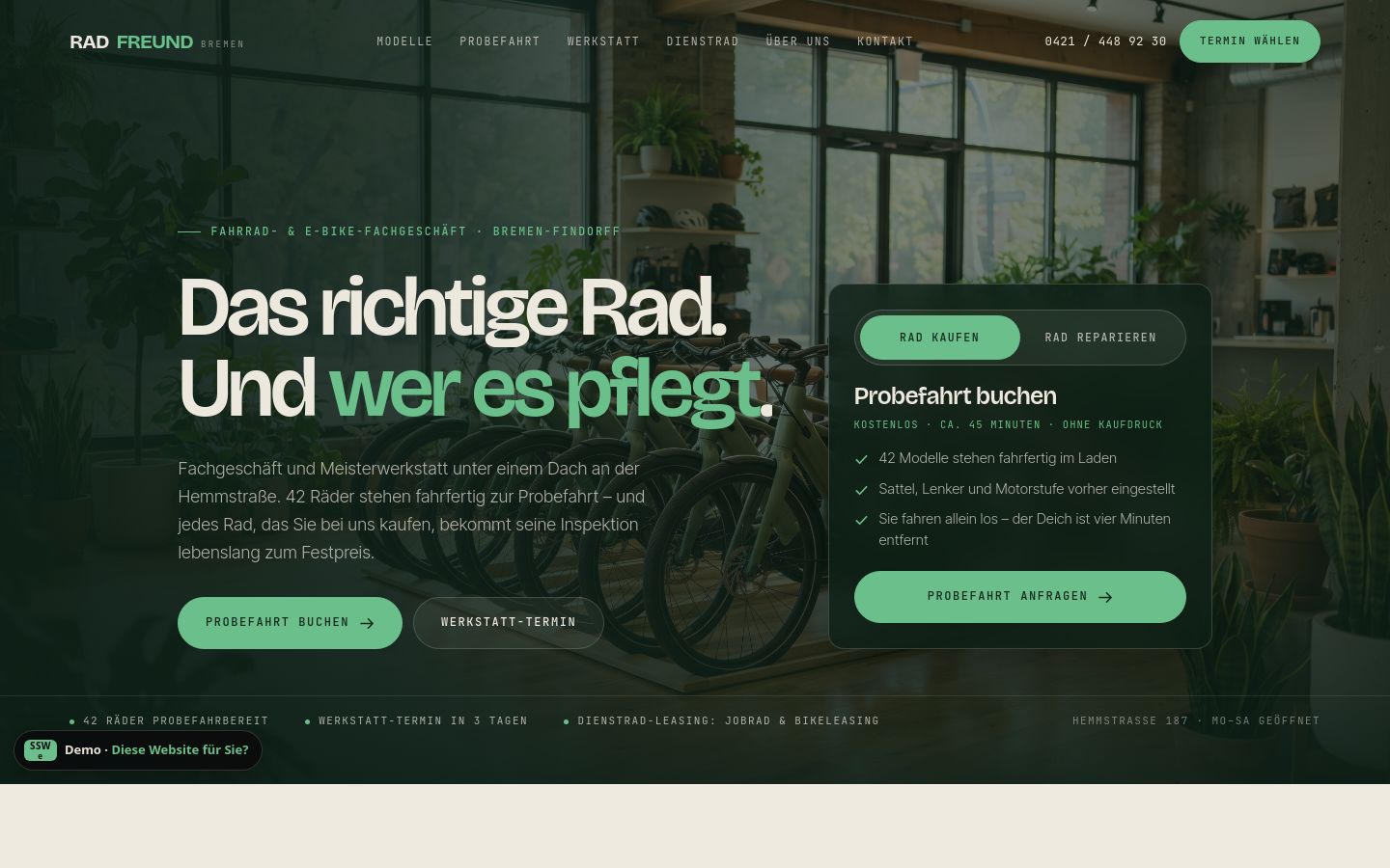 Demo-Website Fahrradladen