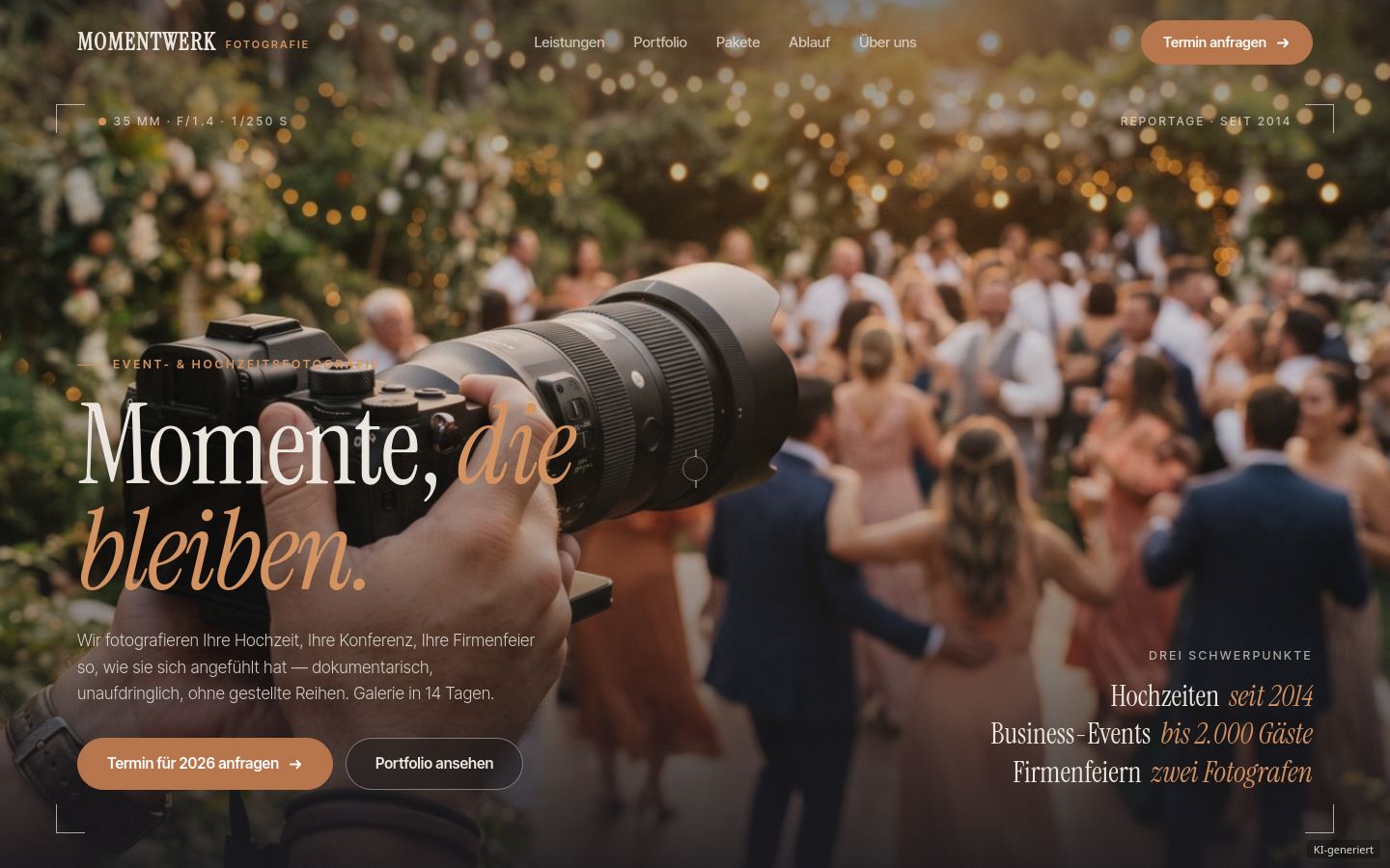 Demo-Website Fotostudio