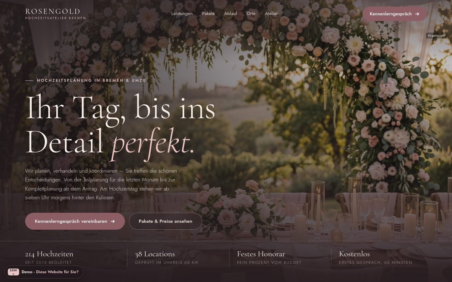 Demo-Website Hochzeitsplanung