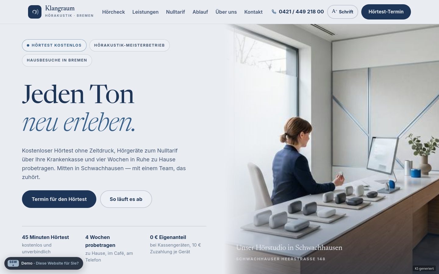 Demo-Website Hörakustik-Fachgeschäft