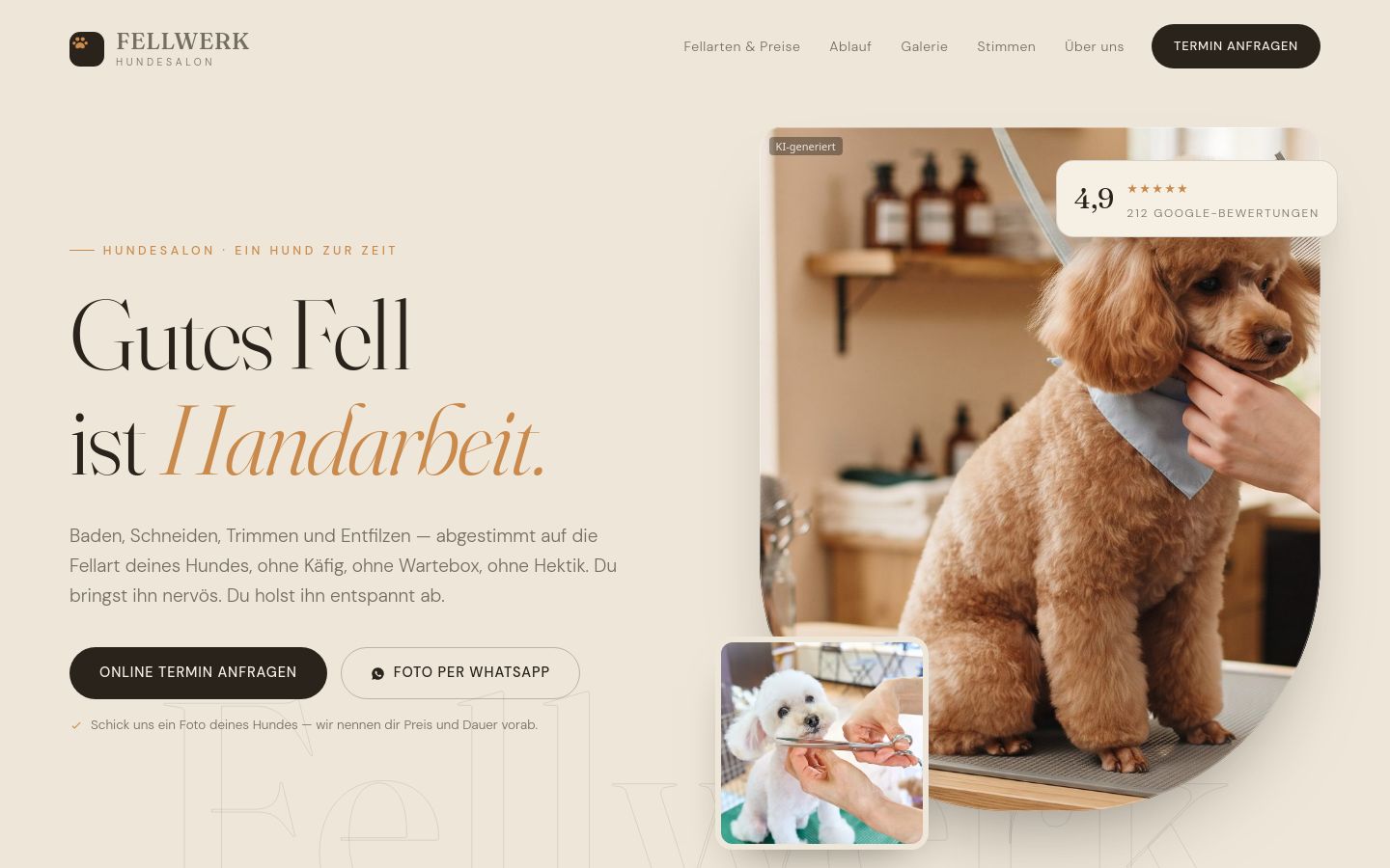 Demo-Website Hundesalon