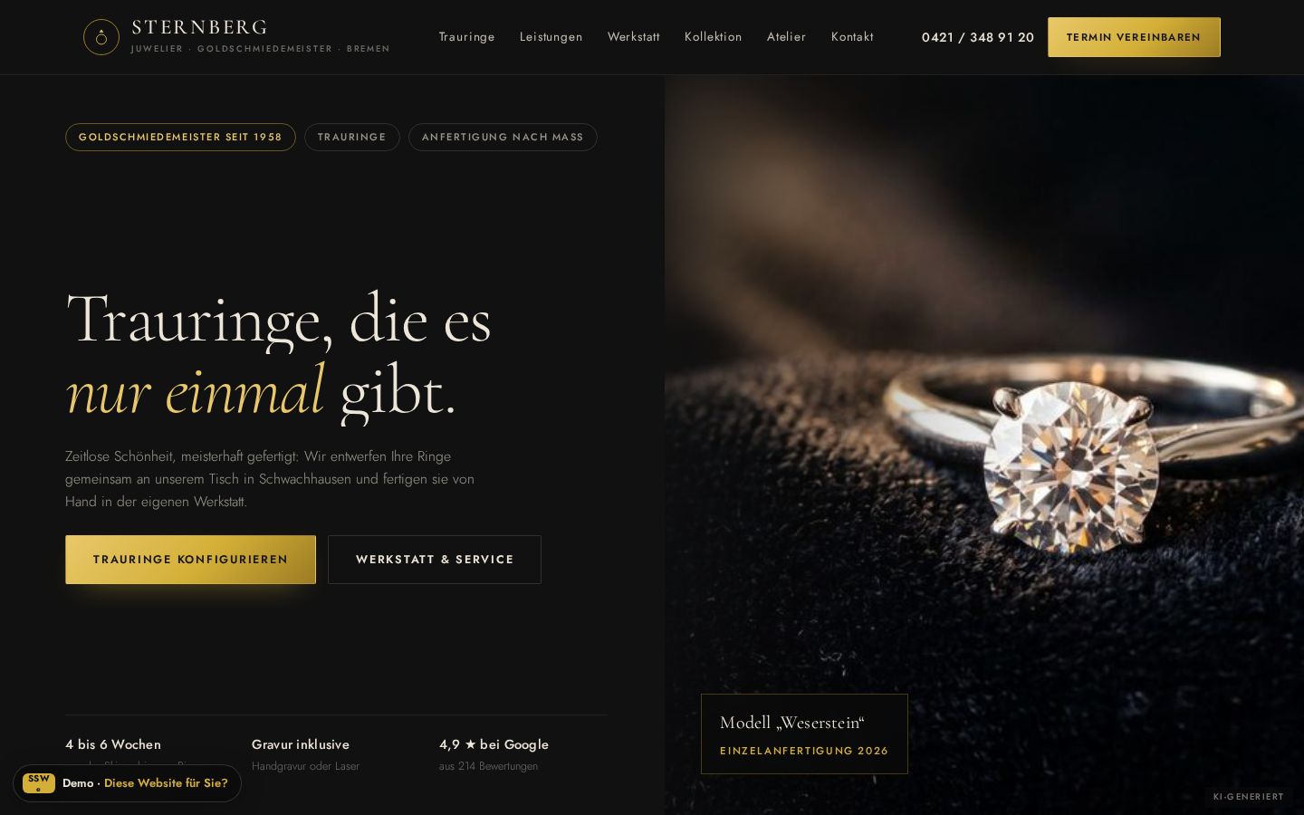 Demo-Website Juwelier