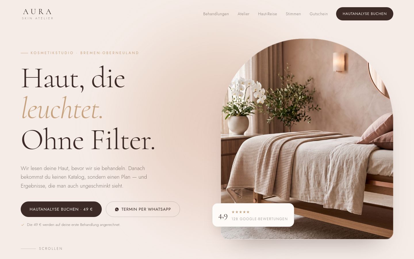 Website für Kosmetikstudios