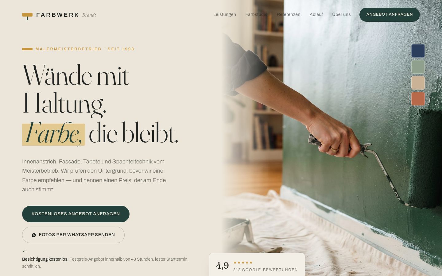 Demo-Website Malerbetrieb