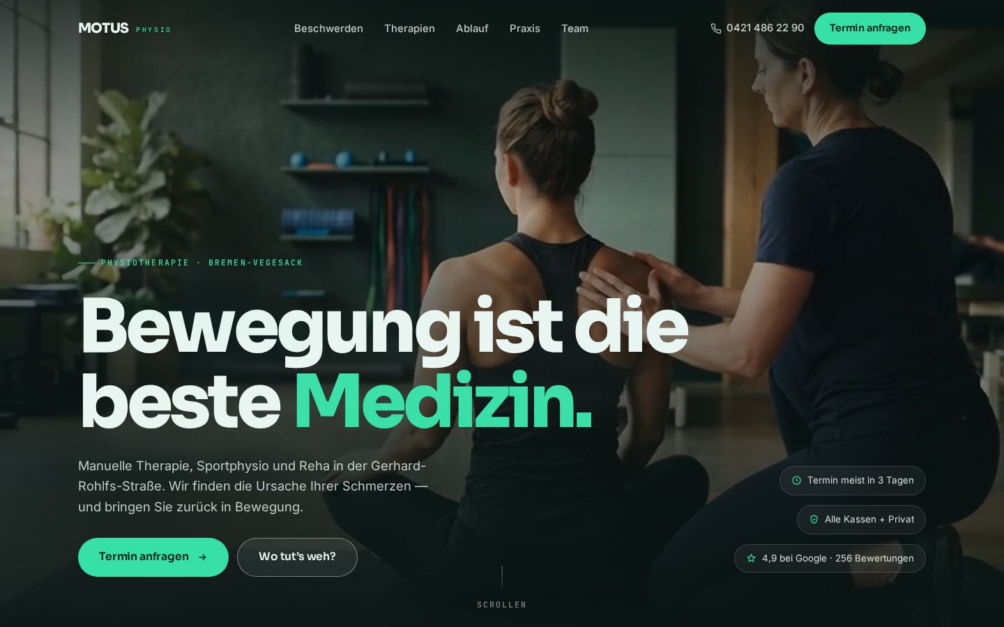 Website für Physiotherapie-Praxen