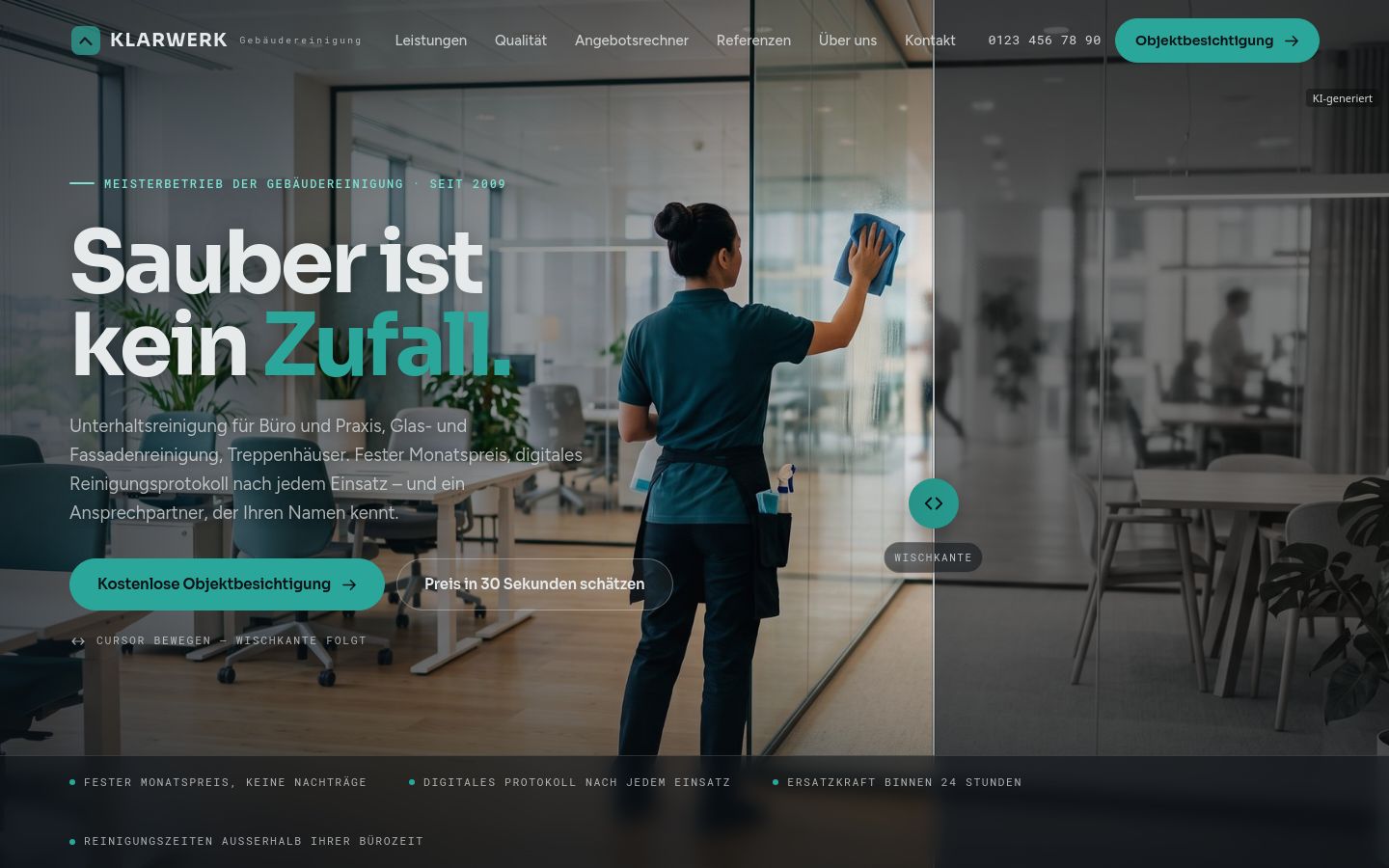 Demo-Website Reinigungsfirma