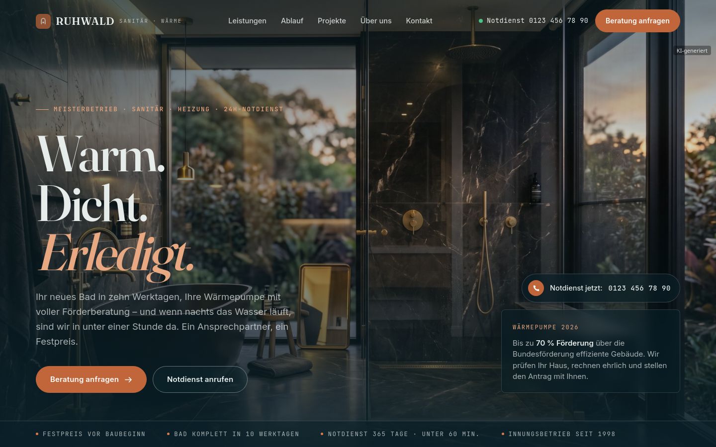 Demo-Website SHK-Betrieb