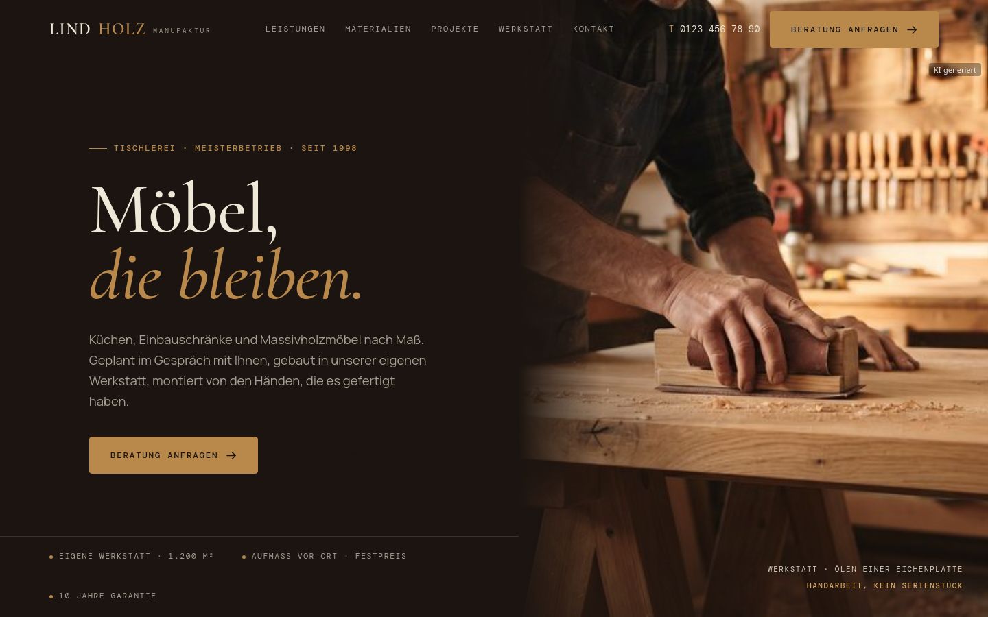 Demo-Website Schreinerei