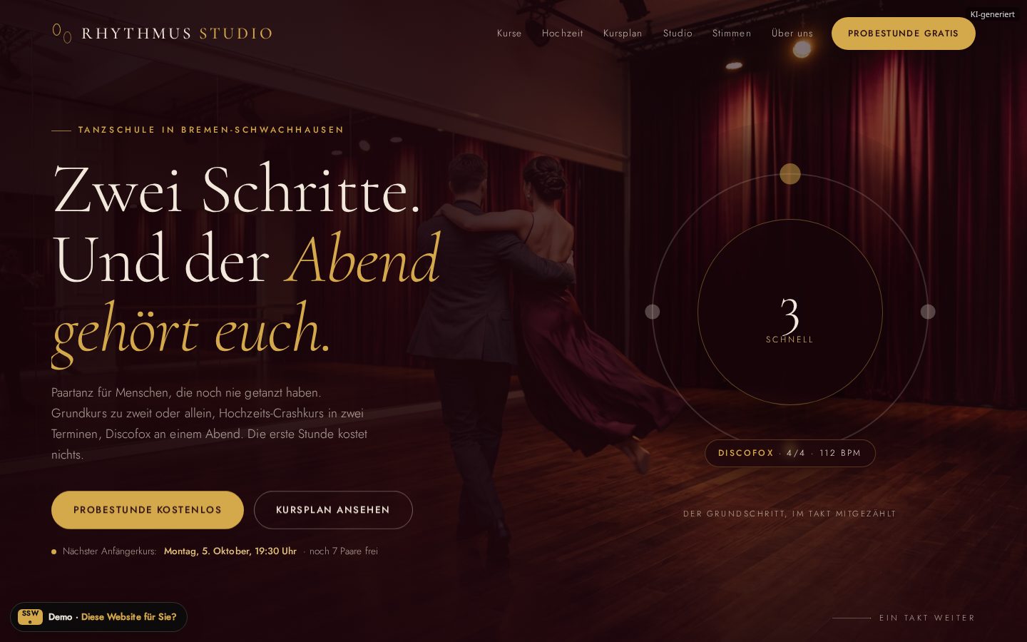 Demo-Website Tanzschule