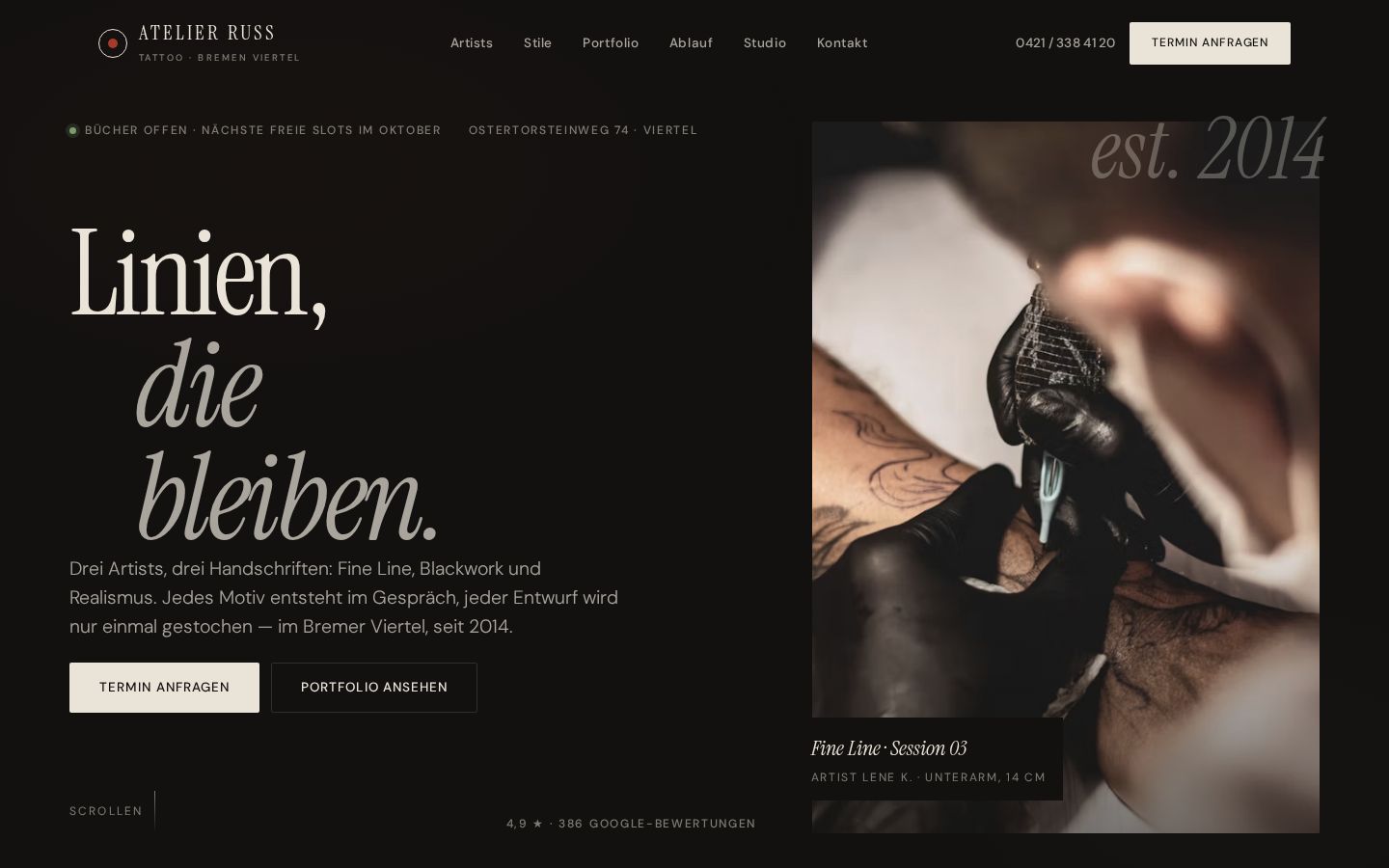 Website für Tattoo-Studios
