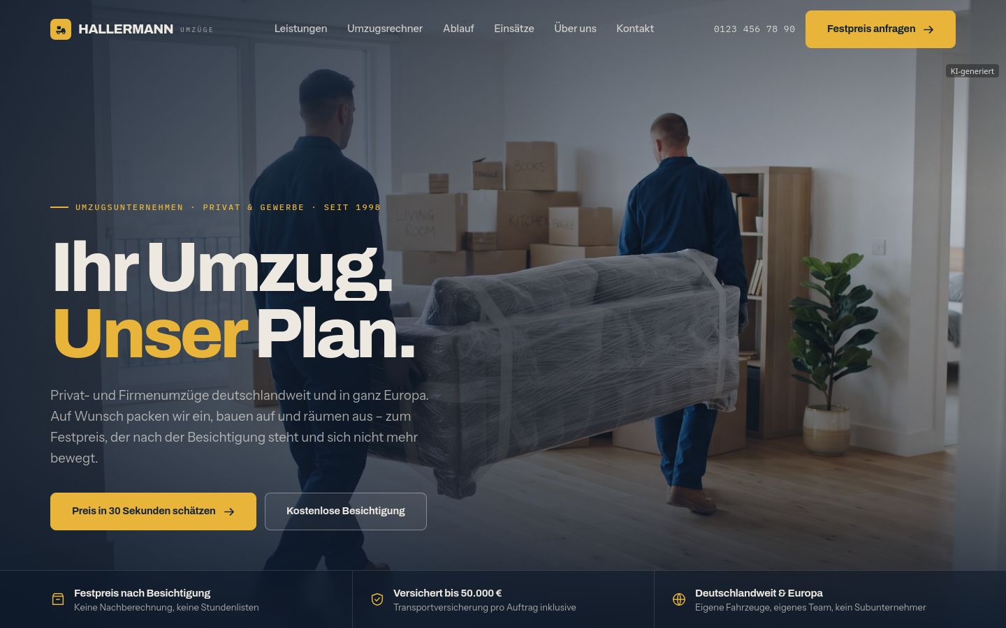 Demo-Website Umzugsunternehmen