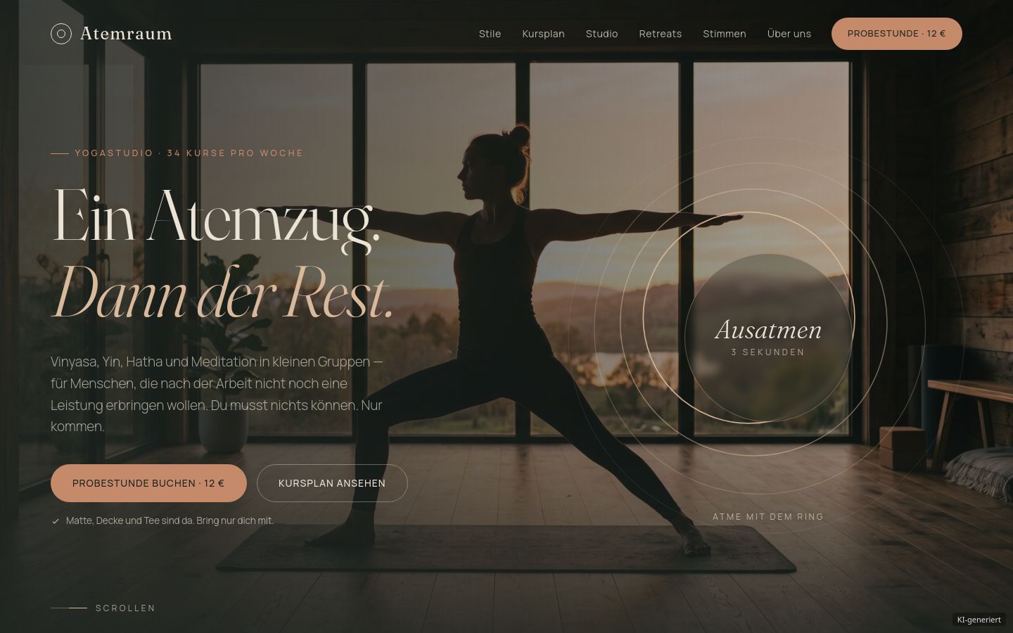 Demo-Website Yogastudio